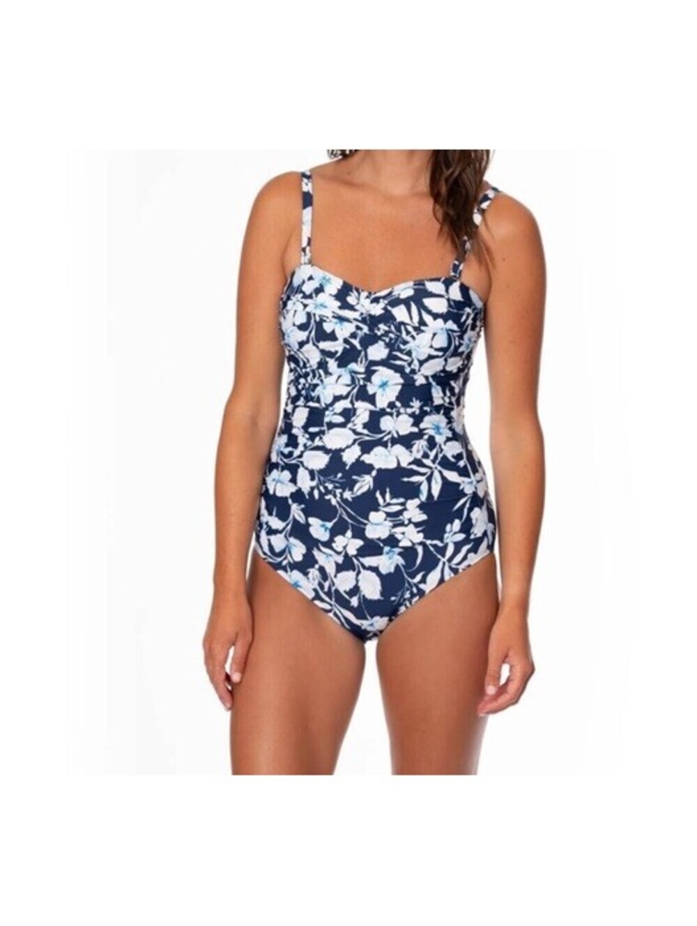 Jantzen One-Piece Swimsuit Size 12 Multicolor Floral Optional Straps